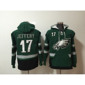 Men's Philadelphia Eagles #17 Alshon Jeffery Green All Stitched NFL Hoodie Sweatshirt Men's Philadelphia Eagles #17 Alshon Jeffery Green All Stitched NFL Hoodie Sweatshirt
