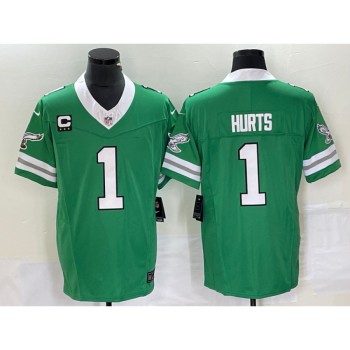 Men's Philadelphia Eagles #1 Jalen Hurts Green 2023 F.U.S.E. Vapor Untouchable With 3-starC Patch Stitched Football Jersey Men's Philadelphia Eagles #1 Jalen Hurts Green 2023 F.U.S.E. Vapor Untouchable With 3-starC Patch Stitched Football Jersey