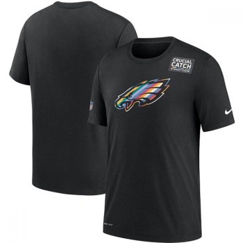 Men's Philadelphia Eagles 2020 Black Sideline Crucial Catch Performance T-Shirt Men's Philadelphia Eagles 2020 Black Sideline Crucial Catch Performance T-Shirt