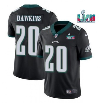 Men's Philadelphia Eagles #20 Brian Dawkins Black Super Bowl LVII Patch Vapor Untouchable Limited Stitched Jersey Men's Philadelphia Eagles #20 Brian Dawkins Black Super Bowl LVII Patch Vapor Untouchable Limited Stitched Jersey