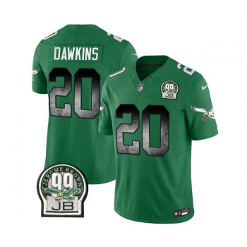 Men's Philadelphia Eagles #20 Brian Dawkins Green 2023 F.U.S.E. Throwback Vapor Untouchable Limited Stitched Football Jersey Men's Philadelphia Eagles #20 Brian Dawkins Green 2023 F.U.S.E. Throwback Vapor Untouchable Limited Stitched Football Jersey