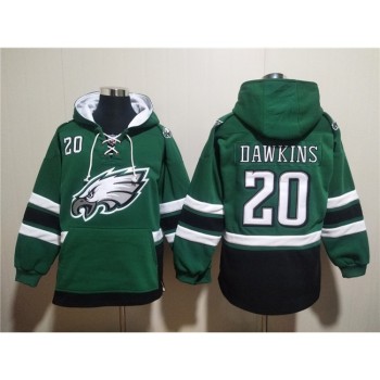 Men's Philadelphia Eagles #20 Brian Dawkins Green Ageless Must-Have Lace-Up Pullover Hoodie Men's Philadelphia Eagles #20 Brian Dawkins Green Ageless Must-Have Lace-Up Pullover Hoodie