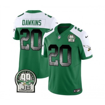 Men's Philadelphia Eagles #20 Brian Dawkins Green/White 2023 F.U.S.E. Throwback Vapor Untouchable Limited Stitched Football Jersey Men's Philadelphia Eagles #20 Brian Dawkins Green/White 2023 F.U.S.E. Throwback Vapor Untouchable Limited Stitched Football Jersey