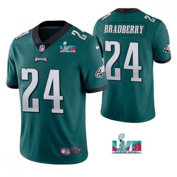 Men's Philadelphia Eagles #24 James Bradberry Green Super Bowl LVII Vapor Untouchable Limited Stitched Jersey Men's Philadelphia Eagles #24 James Bradberry Green Super Bowl LVII Vapor Untouchable Limited Stitched Jersey