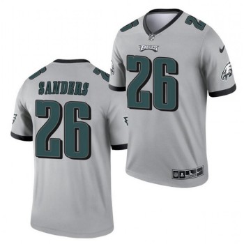 Men's Philadelphia Eagles #26 Miles Sanders Silver Inverted Legend Stitched Football Jersey Men's Philadelphia Eagles #26 Miles Sanders Silver Inverted Legend Stitched Football Jersey