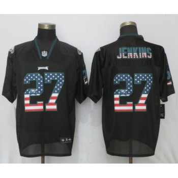 Men's Philadelphia Eagles #27 Malcolm Jenkins Black USA Flag Elite Stitched NFL Jersey Men's Philadelphia Eagles #27 Malcolm Jenkins Black USA Flag Elite Stitched NFL Jersey