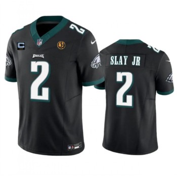 Men's Philadelphia Eagles #2 Darius Slay JR Black 2023 F.U.S.E. With 2-star C Patch And John Madden Patch Vapor Limited Stitched Football Jersey Men's Philadelphia Eagles #2 Darius Slay JR Black 2023 F.U.S.E. With 2-star C Patch And John Madden Patch Vapor Limited Stitched Football Jersey