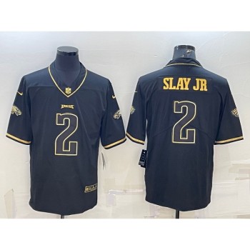 Men's Philadelphia Eagles #2 Darius Slay JR Black Gold Vapor Untouchable Limited Stitched Jersey Men's Philadelphia Eagles #2 Darius Slay JR Black Gold Vapor Untouchable Limited Stitched Jersey