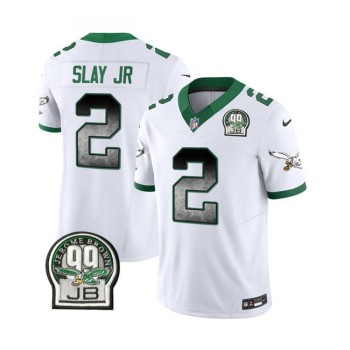 Men's Philadelphia Eagles #2 Darius Slay JR White 2023 F.U.S.E. Throwback Vapor Untouchable Limited Stitched Football Jersey Men's Philadelphia Eagles #2 Darius Slay JR White 2023 F.U.S.E. Throwback Vapor Untouchable Limited Stitched Football Jersey
