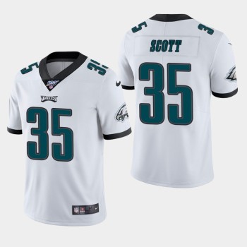 Men's Philadelphia Eagles #35 Boston Scott White 2019 100th Season Vapor Untouchable Limited Stitched NFL Jersey Men's Philadelphia Eagles #35 Boston Scott White 2019 100th Season Vapor Untouchable Limited Stitched NFL Jersey