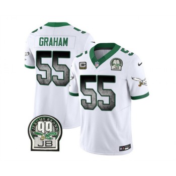 Men's Philadelphia Eagles #55 Brandon Graham White 2023 F.U.S.E. With 4-star C Patch Throwback Vapor Untouchable Limited Stitched Football Jersey Men's Philadelphia Eagles #55 Brandon Graham White 2023 F.U.S.E. With 4-star C Patch Throwback Vapor Untouchable Limited Stitched Football Jersey