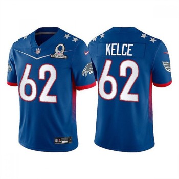 Men's Philadelphia Eagles #62 Jason Kelce 2022 Royal NFC Pro Bowl Stitched Jersey Men's Philadelphia Eagles #62 Jason Kelce 2022 Royal NFC Pro Bowl Stitched Jersey