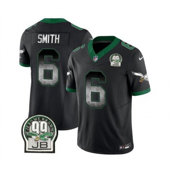 Men's Philadelphia Eagles #6 DeVonta Smith Black 2023 F.U.S.E. Throwback Vapor Untouchable Limited Stitched Football Jersey Men's Philadelphia Eagles #6 DeVonta Smith Black 2023 F.U.S.E. Throwback Vapor Untouchable Limited Stitched Football Jersey