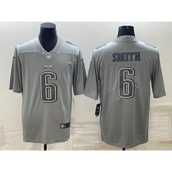 Men's Philadelphia Eagles #6 DeVonta Smith Gray Atmosphere Fashion Stitched Jersey Men's Philadelphia Eagles #6 DeVonta Smith Gray Atmosphere Fashion Stitched Jersey
