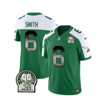 Men's Philadelphia Eagles #6 DeVonta Smith Green/White 2023 F.U.S.E. Throwback Vapor Untouchable Limited Stitched Football Jersey Men's Philadelphia Eagles #6 DeVonta Smith Green/White 2023 F.U.S.E. Throwback Vapor Untouchable Limited Stitched Football Jersey