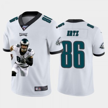 Men's Philadelphia Eagles #86 Zach Ertz White 100th Season Portrait Edition Limited Stitched Jersey Men's Philadelphia Eagles #86 Zach Ertz White 100th Season Portrait Edition Limited Stitched Jersey