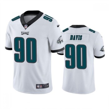 Men's Philadelphia Eagles #90 Jordan Davis White Vapor Untouchable Limited Stitched Jersey Men's Philadelphia Eagles #90 Jordan Davis White Vapor Untouchable Limited Stitched Jersey
