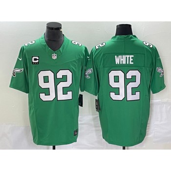 Men's Philadelphia Eagles #92 Reggie White Green 2023 F.U.S.E. With 3-star C Patch Vapor Untouchable Stitched Football Jersey Men's Philadelphia Eagles #92 Reggie White Green 2023 F.U.S.E. With 3-star C Patch Vapor Untouchable Stitched Football Jersey