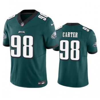 Men's Philadelphia Eagles #98 Jalen Carter Green 2023 F.U.S.E. Vapor Untouchable Limited Stitched Football Jersey Men's Philadelphia Eagles #98 Jalen Carter Green 2023 F.U.S.E. Vapor Untouchable Limited Stitched Football Jersey