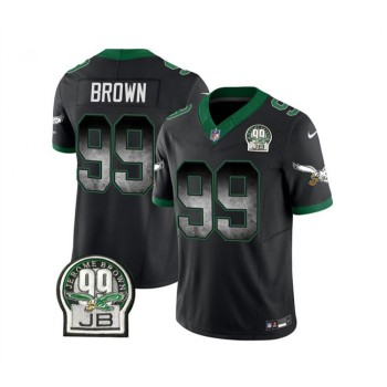 Men's Philadelphia Eagles #99 Jerome Brown Black 2023 F.U.S.E. Throwback Vapor Untouchable Limited Stitched Football Jersey Men's Philadelphia Eagles #99 Jerome Brown Black 2023 F.U.S.E. Throwback Vapor Untouchable Limited Stitched Football Jersey
