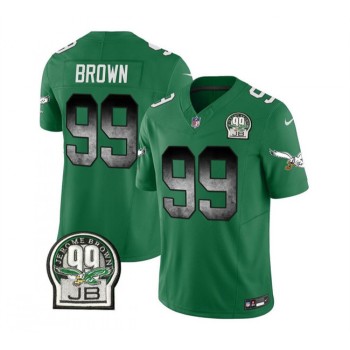 Men's Philadelphia Eagles #99 Jerome Brown Green 2023 F.U.S.E. Throwback Vapor Untouchable Limited Stitched Football Jersey Men's Philadelphia Eagles #99 Jerome Brown Green 2023 F.U.S.E. Throwback Vapor Untouchable Limited Stitched Football Jersey