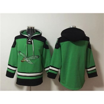 Men's Philadelphia Eagles Blank Green Ageless Must-Have Lace-Up Pullover Hoodie Men's Philadelphia Eagles Blank Green Ageless Must-Have Lace-Up Pullover Hoodie