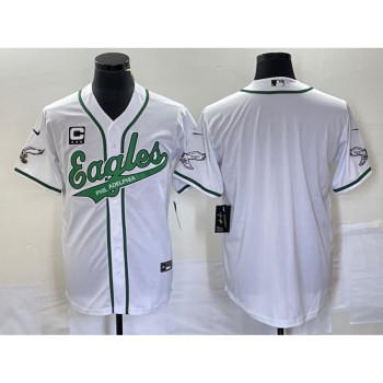 Men's Philadelphia Eagles Blank White With 3-star C Patch Cool Base Stitched Baseball Jersey Men's Philadelphia Eagles Blank White With 3-star C Patch Cool Base Stitched Baseball Jersey