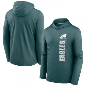 Men's Philadelphia Eagles Green Fan Gear Team Stack Hoodie Performance Long Sleeve T-Shirt Men's Philadelphia Eagles Green Fan Gear Team Stack Hoodie Performance Long Sleeve T-Shirt