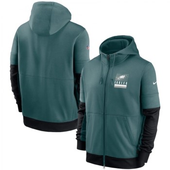 Men's Philadelphia Eagles Green Sideline Impact Lockup Performance Full-Zip Hoodie Men's Philadelphia Eagles Green Sideline Impact Lockup Performance Full-Zip Hoodie