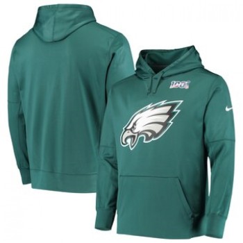 Men's Philadelphia Eagles Midnight Green 100th Season Primary Logo Circuit Performance Pullover Hoodie Men's Philadelphia Eagles Midnight Green 100th Season Primary Logo Circuit Performance Pullover Hoodie