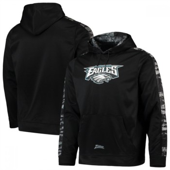 Men's Philadelphia Eagles Zubaz Black Tonal Oxide Pullover Hoodie Men's Philadelphia Eagles Zubaz Black Tonal Oxide Pullover Hoodie
