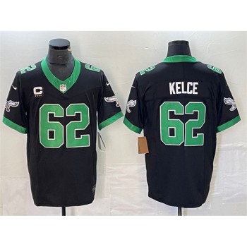 Men's Philadelphia Eagles #62 Jason Kelce Black 2023 F.U.S.E. With 4-Star C Patch Vapor Untouchable Limited Stitched Football Jersey Men's Philadelphia Eagles #62 Jason Kelce Black 2023 F.U.S.E. With 4-Star C Patch Vapor Untouchable Limited Stitched Football Jersey