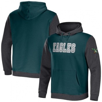 Men's Philadelphia Eagles x Darius Rucker Collection Midnight Green/Charcoal Colorblock Pullover Hoodie Men's Philadelphia Eagles x Darius Rucker Collection Midnight Green/Charcoal Colorblock Pullover Hoodie