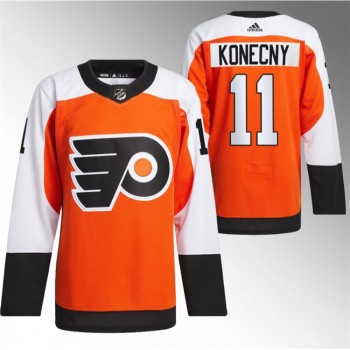 Men's Philadelphia Flyers #11 Travis Konecny 2023/24 Orange Stitched Jersey Men's Philadelphia Flyers #11 Travis Konecny 2023/24 Orange Stitched Jersey