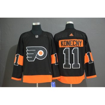 Men's Philadelphia Flyers #11 Travis Konecny Black Stitched NHL Jersey Men's Philadelphia Flyers #11 Travis Konecny Black Stitched NHL Jersey