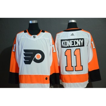Men's Philadelphia Flyers #11 Travis Konecny White Stitched NHL Jersey Men's Philadelphia Flyers #11 Travis Konecny White Stitched NHL Jersey