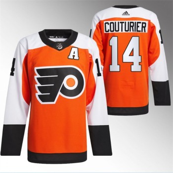Men's Philadelphia Flyers #14 Sean Couturier 2023/24 Orange Stitched Jersey Men's Philadelphia Flyers #14 Sean Couturier 2023/24 Orange Stitched Jersey