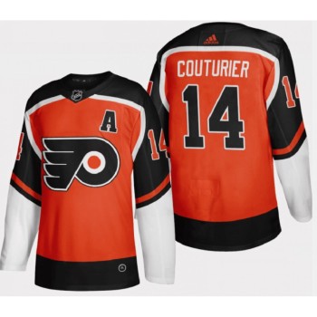 Men's Philadelphia Flyers #14 Sean Couturier Orange Reverse Retro Stitched Jersey