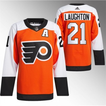 Men's Philadelphia Flyers #21 Scott Laughton 2023/24 Orange Stitched Jersey Men's Philadelphia Flyers #21 Scott Laughton 2023/24 Orange Stitched Jersey