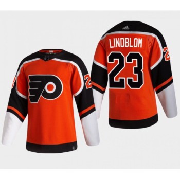 Men's Philadelphia Flyers #23 Oskar Lindblom 2021 Orange Reverse Retro Stitched Jersey Men's Philadelphia Flyers #23 Oskar Lindblom 2021 Orange Reverse Retro Stitched Jersey