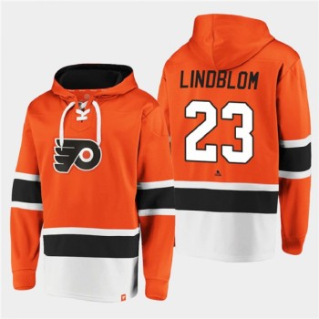 Men's Philadelphia Flyers #23 Oskar Lindblom Orange All Stitched Sweatshirt Hoodie Men's Philadelphia Flyers #23 Oskar Lindblom Orange All Stitched Sweatshirt Hoodie