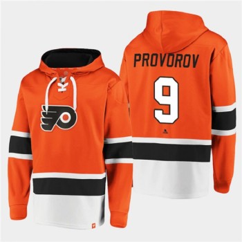Men's Philadelphia Flyers #9 Ivan Provorov Orange All Stitched Sweatshirt Hoodie Men's Philadelphia Flyers #9 Ivan Provorov Orange All Stitched Sweatshirt Hoodie