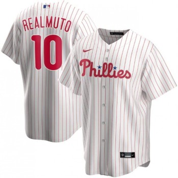 Men's Philadelphia Phillies #10 J.T. Realmuto White Cool Base Stitched Jersey Men's Philadelphia Phillies #10 J.T. Realmuto White Cool Base Stitched Jersey