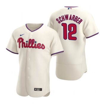 Men's Philadelphia Phillies #12 Kyle Schwarber 2021 Cream Flex Base Stitched Baseball Jersey Men's Philadelphia Phillies #12 Kyle Schwarber 2021 Cream Flex Base Stitched Baseball Jersey