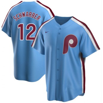 Men's Philadelphia Phillies #12 Kyle Schwarber Blue Cool Base Stitched Jersey Men's Philadelphia Phillies #12 Kyle Schwarber Blue Cool Base Stitched Jersey