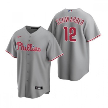 Men's Philadelphia Phillies #12 Kyle Schwarber Grey Cool Base Stitched Jersey Men's Philadelphia Phillies #12 Kyle Schwarber Grey Cool Base Stitched Jersey