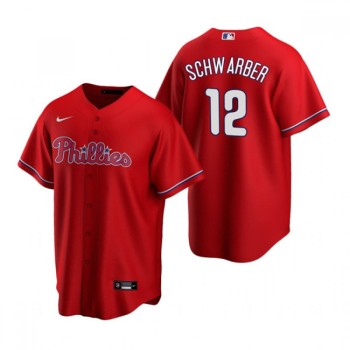 Men's Philadelphia Phillies #12 Kyle Schwarber Red Cool Base Stitched Jersey Men's Philadelphia Phillies #12 Kyle Schwarber Red Cool Base Stitched Jersey