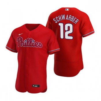 Men's Philadelphia Phillies #12 Kyle Schwarber Red Flex Base Stitched Baseball Jersey Men's Philadelphia Phillies #12 Kyle Schwarber Red Flex Base Stitched Baseball Jersey