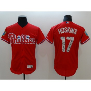 Men's Philadelphia Phillies #17 Rhys Hoskins Red 2018 Spring Training Flexbase Stitched MLB Jersey Men's Philadelphia Phillies #17 Rhys Hoskins Red 2018 Spring Training Flexbase Stitched MLB Jersey