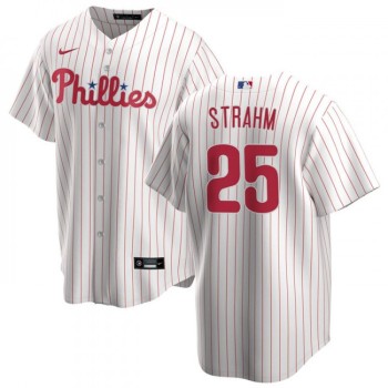 Men's Philadelphia Phillies #25 Matt Strahm White Cool Base Stitched Baseball Jersey Men's Philadelphia Phillies #25 Matt Strahm White Cool Base Stitched Baseball Jersey